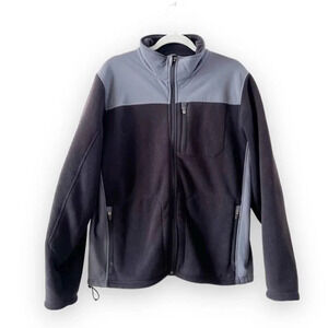 LL Bean Polartec Full Zip Fleece Jacket Men’s Size Medium Black Gray Fall Winter